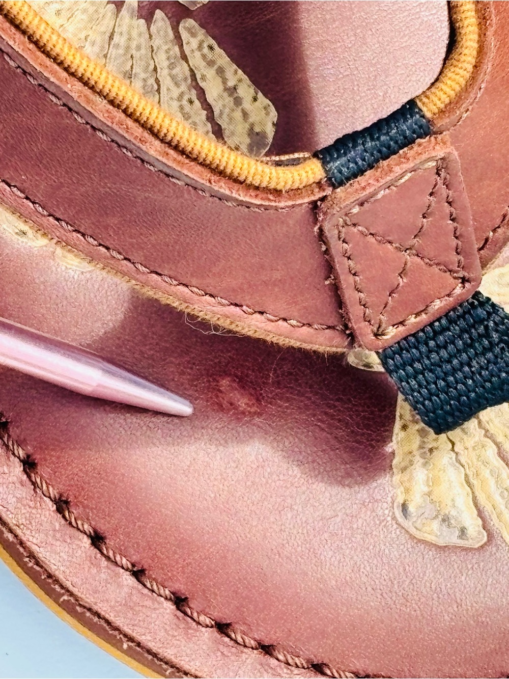 Clarks Womens Leather Flip Flop Sandals 7 Brown Beach Coastal Comfort Boho Earth - Picture 9 of 11